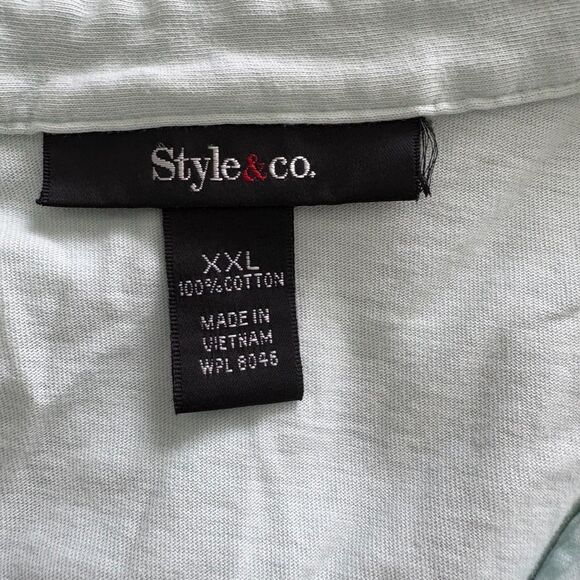 Style & Co Button Down Blouse Mint Green Size XXL EUC - Picture 9 of 9